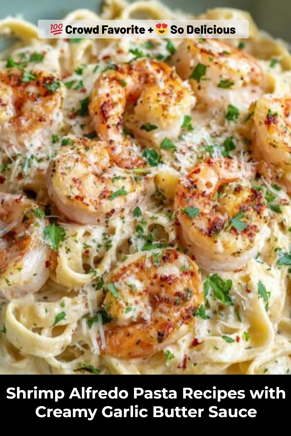 Shrimp Alfredo Pasta Recipes with Creamy Garlic Butter Sauce