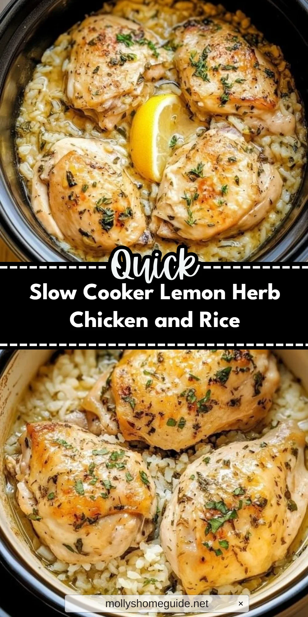 Slow Cooker Lemon Herb Chicken and Rice