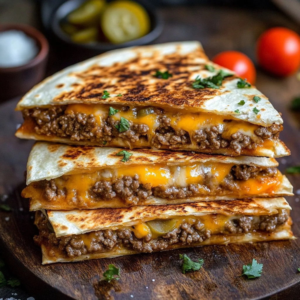 Delicious Smashburger Quesadillas served with fresh ingredients and crispy tortillas