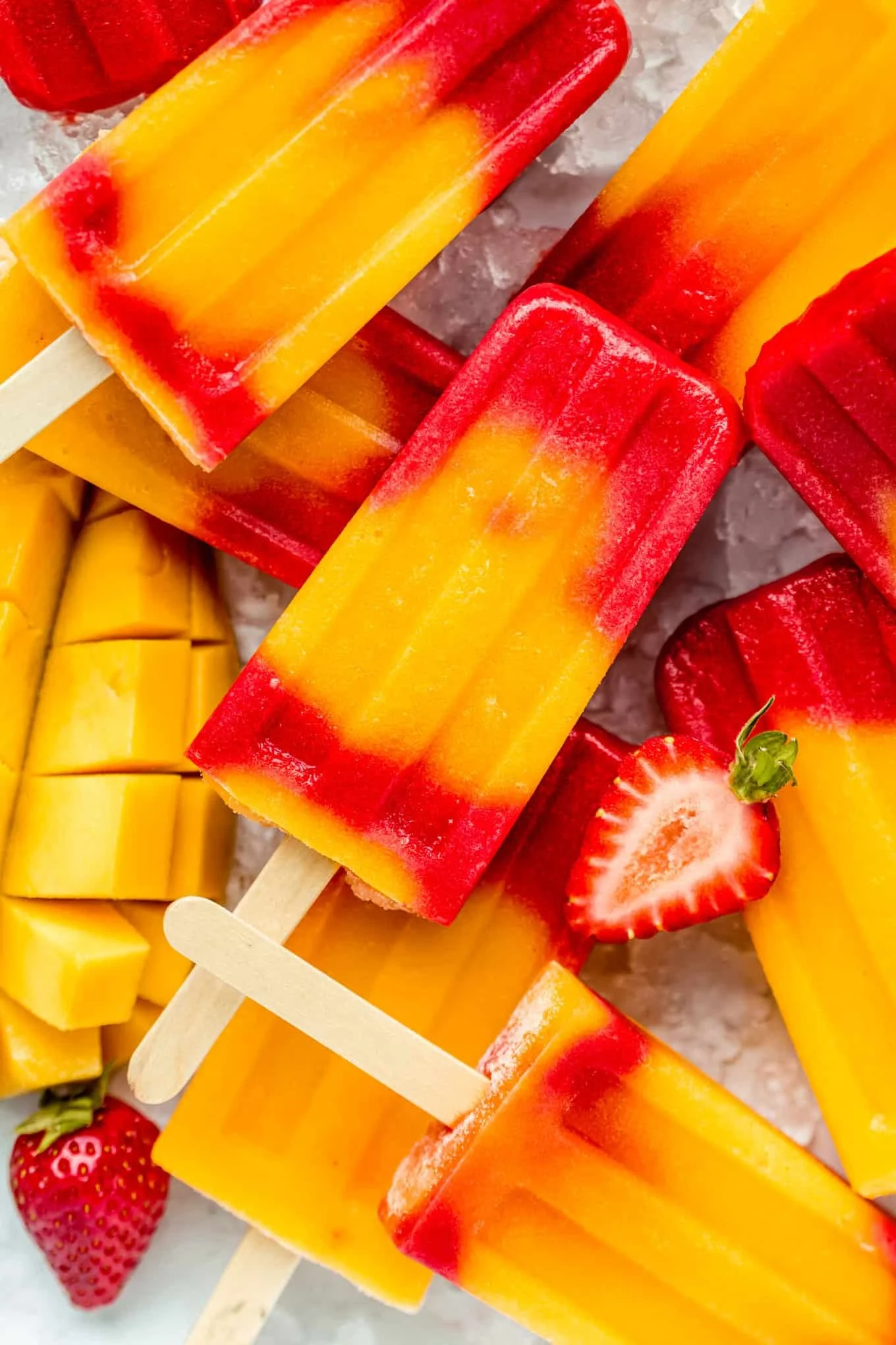 Strawberry Mango Popsicles