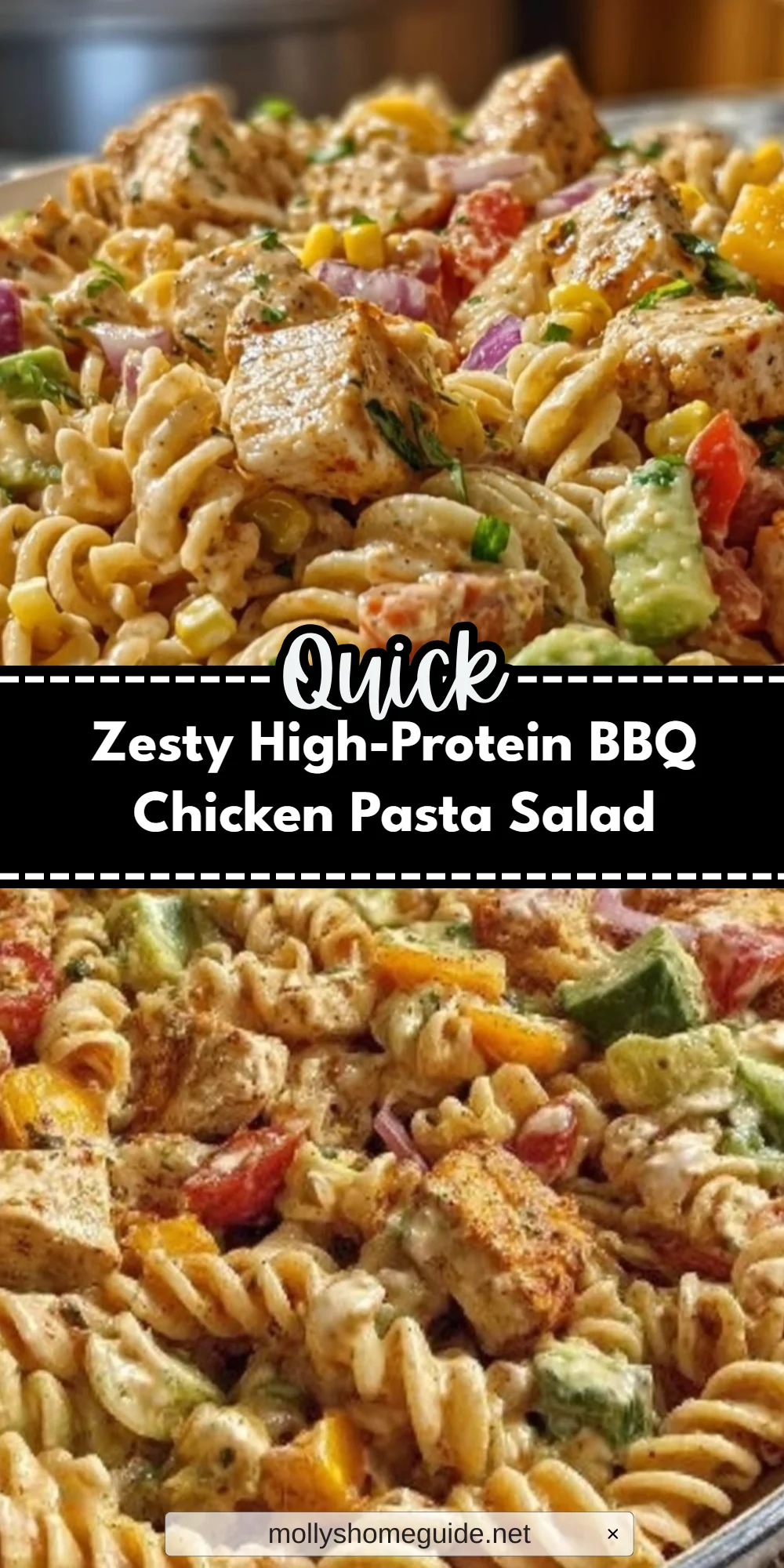 Zesty High-Protein BBQ Chicken Pasta Salad