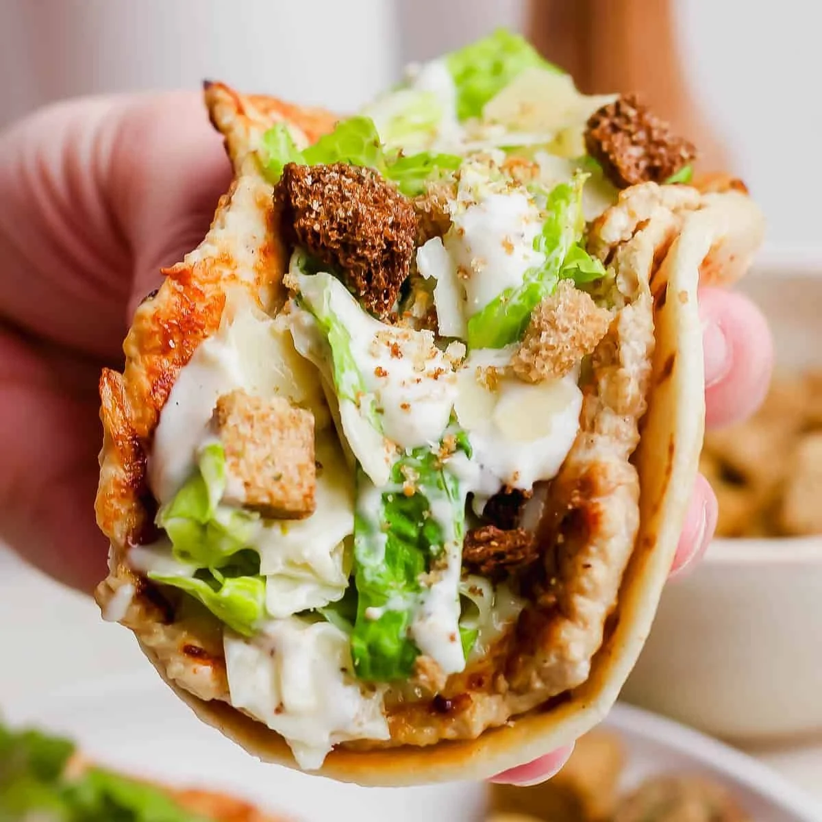 Chicken Caesar Smash Tacos (Blackstone + Stove Top)
