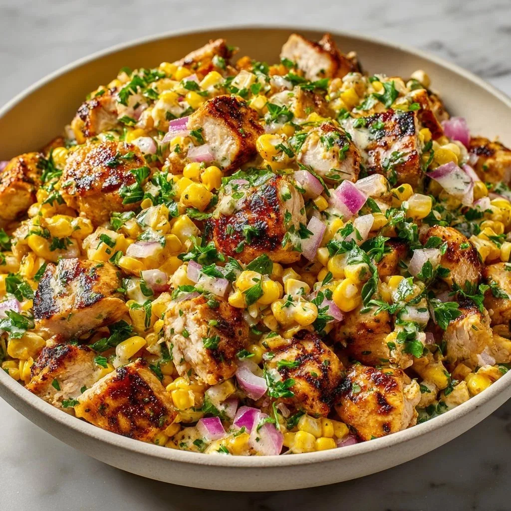 Creamy High Protein Chicken Street Corn Salad