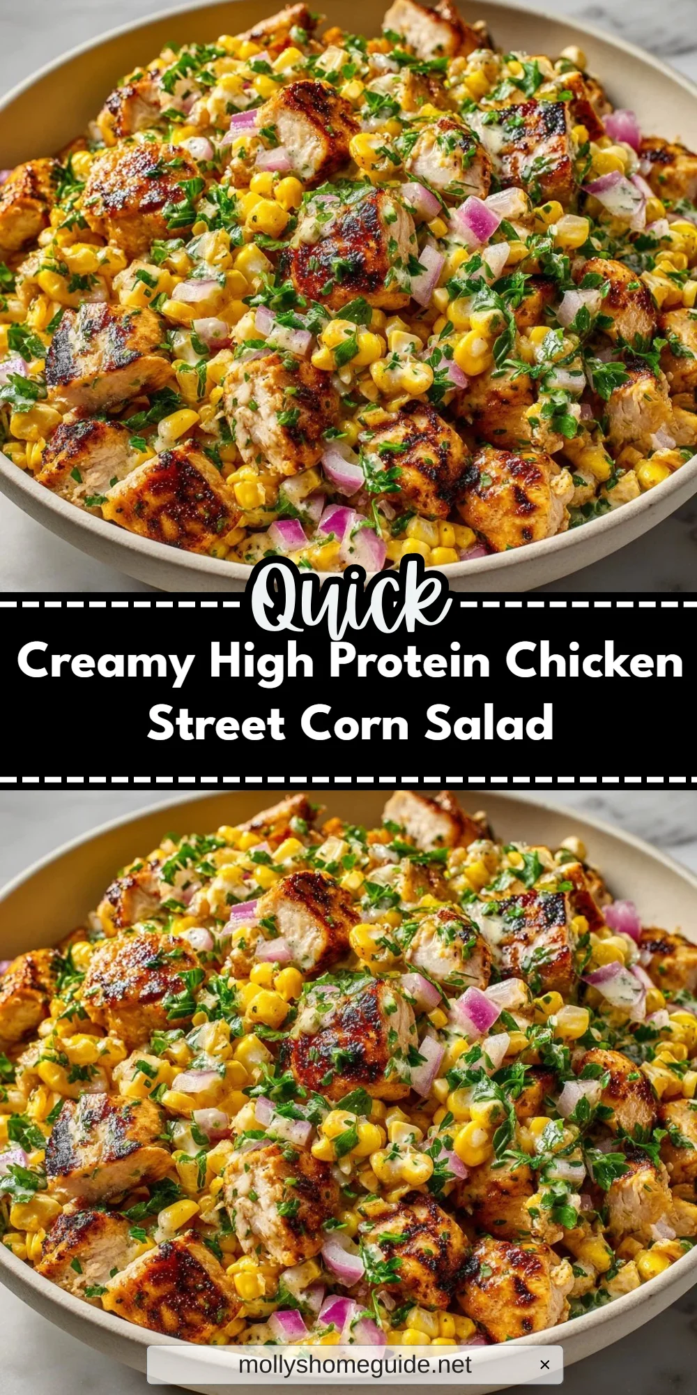Creamy High Protein Chicken Street Corn Salad