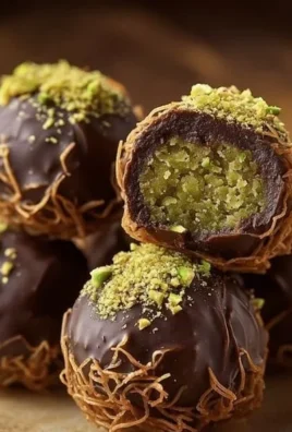 Delicious Dubai chocolate balls arranged on a plate.