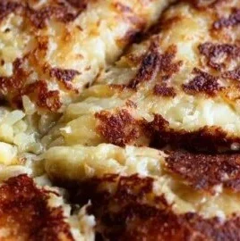Deliciously crispy Frico cheese dish served hot and golden brown.