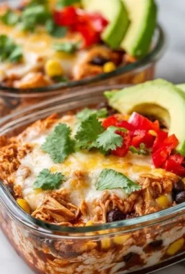 High-protein chicken enchilada bowl with cottage cheese and toppings
