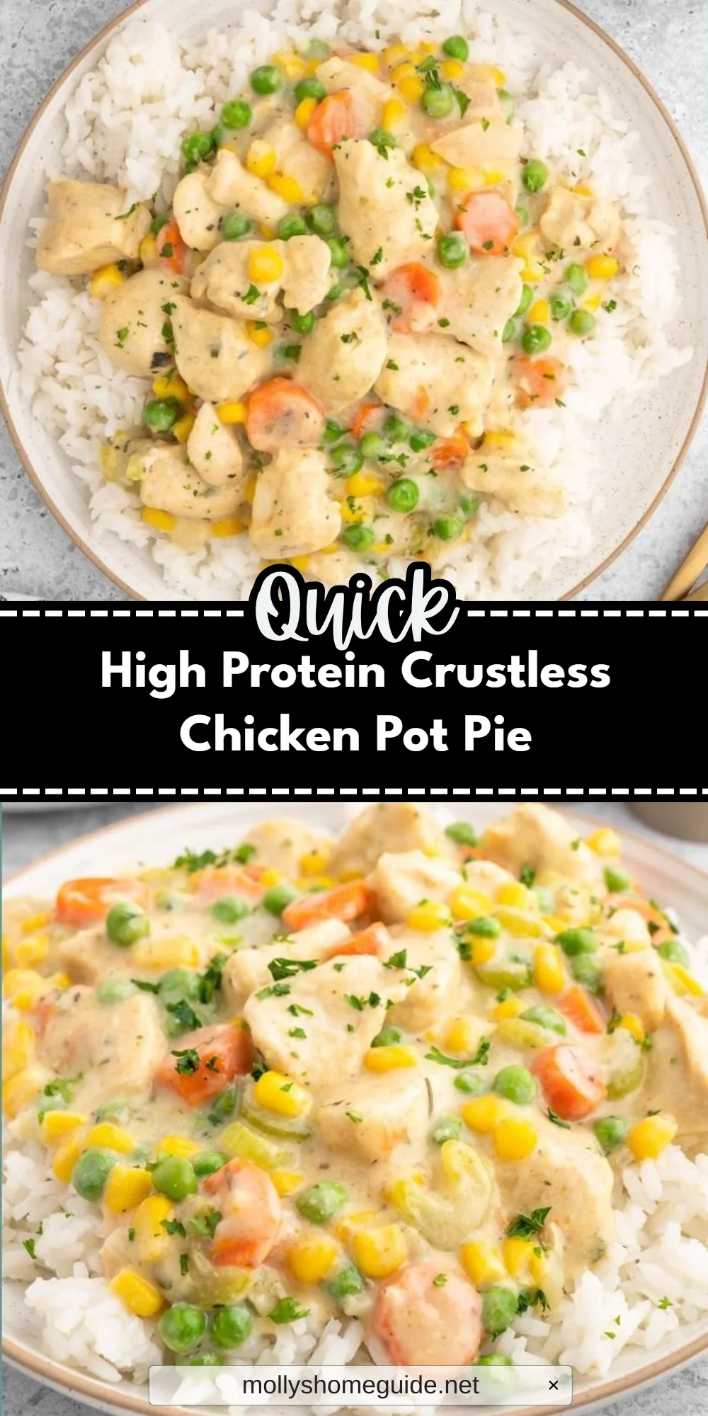 High Protein Crustless Chicken Pot Pie