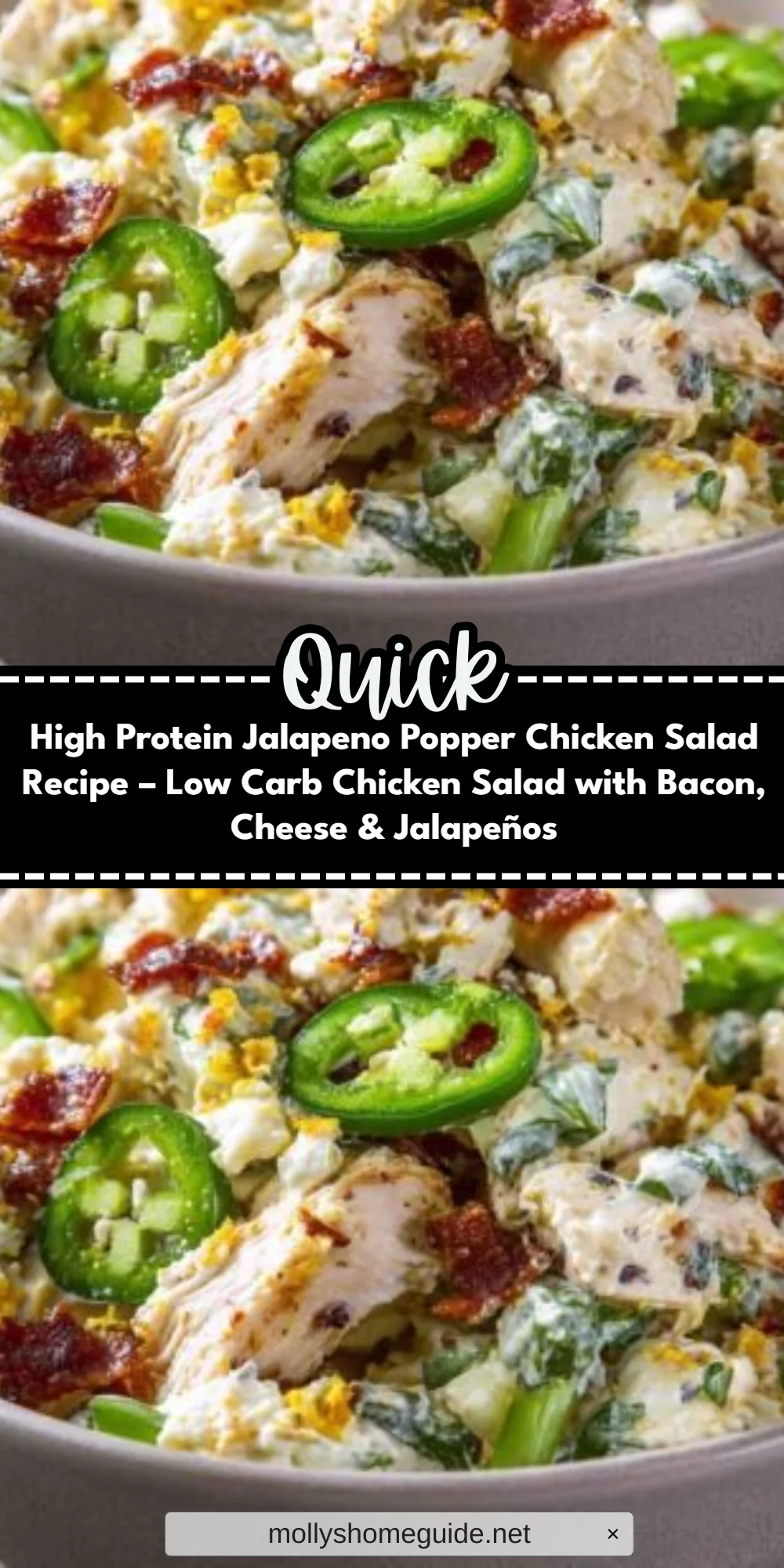 High Protein Jalapeno Popper Chicken Salad Recipe – Low Carb Chicken Salad with Bacon, Cheese & Jalapeños