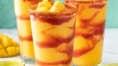 Refreshing Mangonada, a popular Mexican mango drink with tamarind and lime.