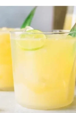Refreshing glass of pineapple water for hydration
