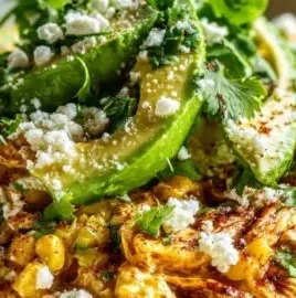 Delicious Mexican Street Corn Chicken Bowls topped with fresh cilantro and lime