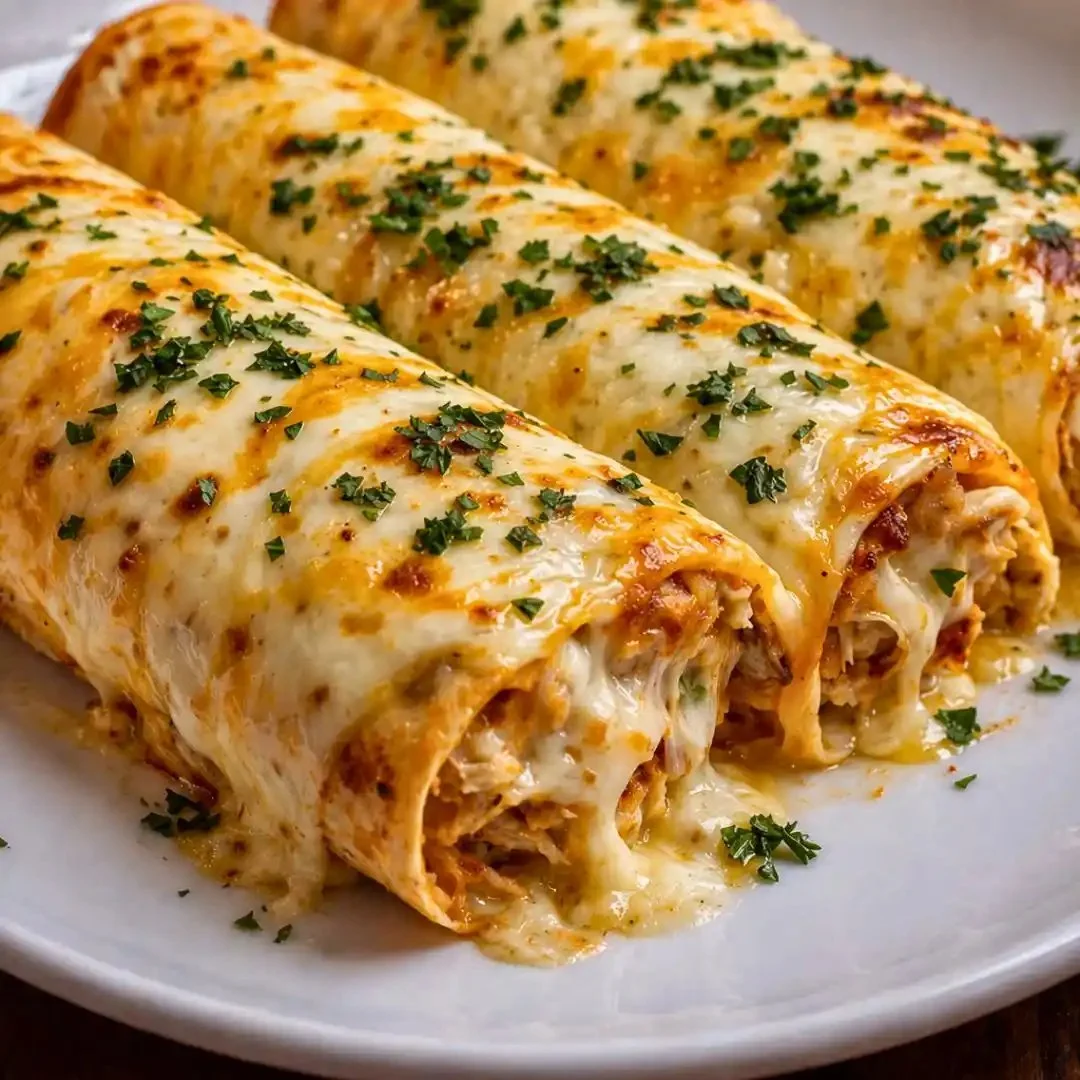 Delicious high-protein chicken enchiladas served on a plate with toppings.