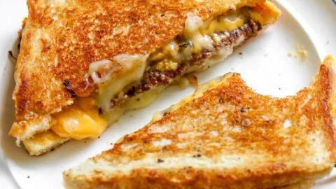 Smashburger Grilled Cheese with special sauce served on a plate