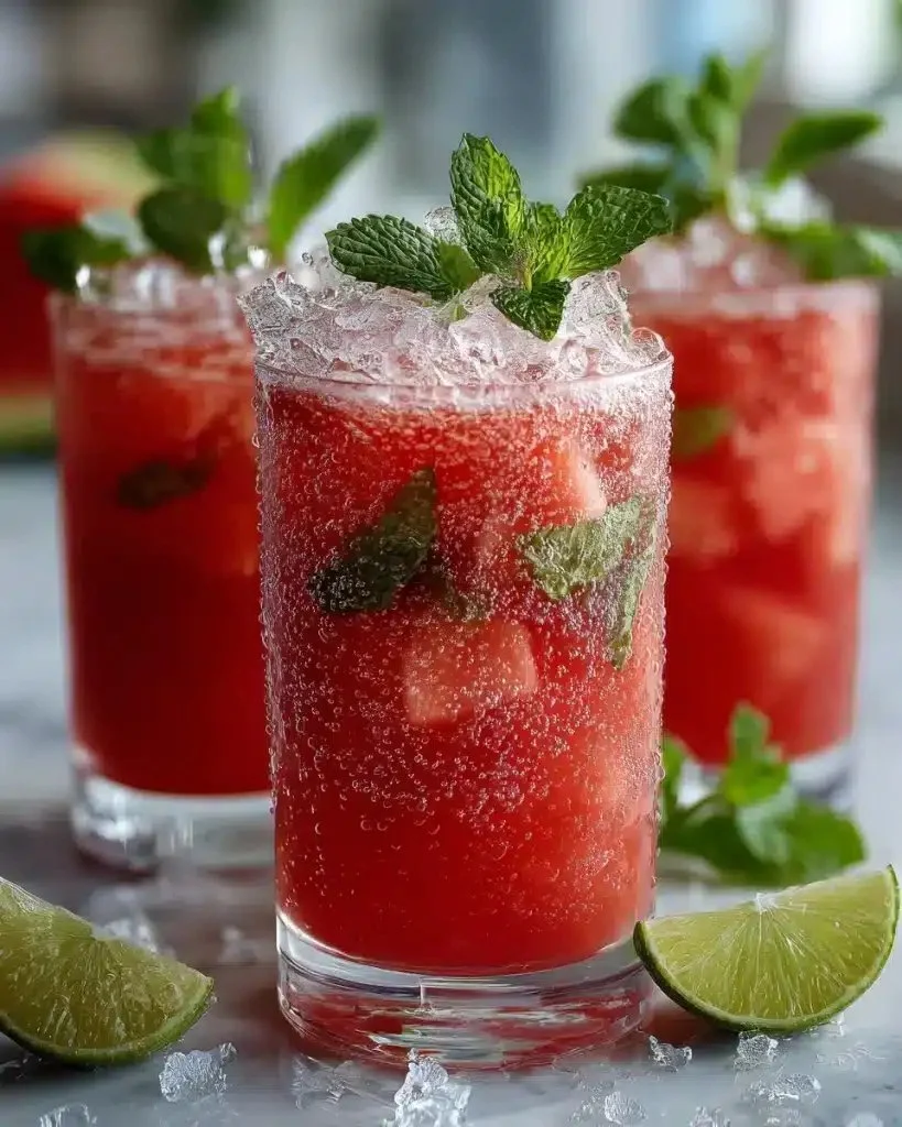 Sparkling Watermelon Mint Cooler Mocktail