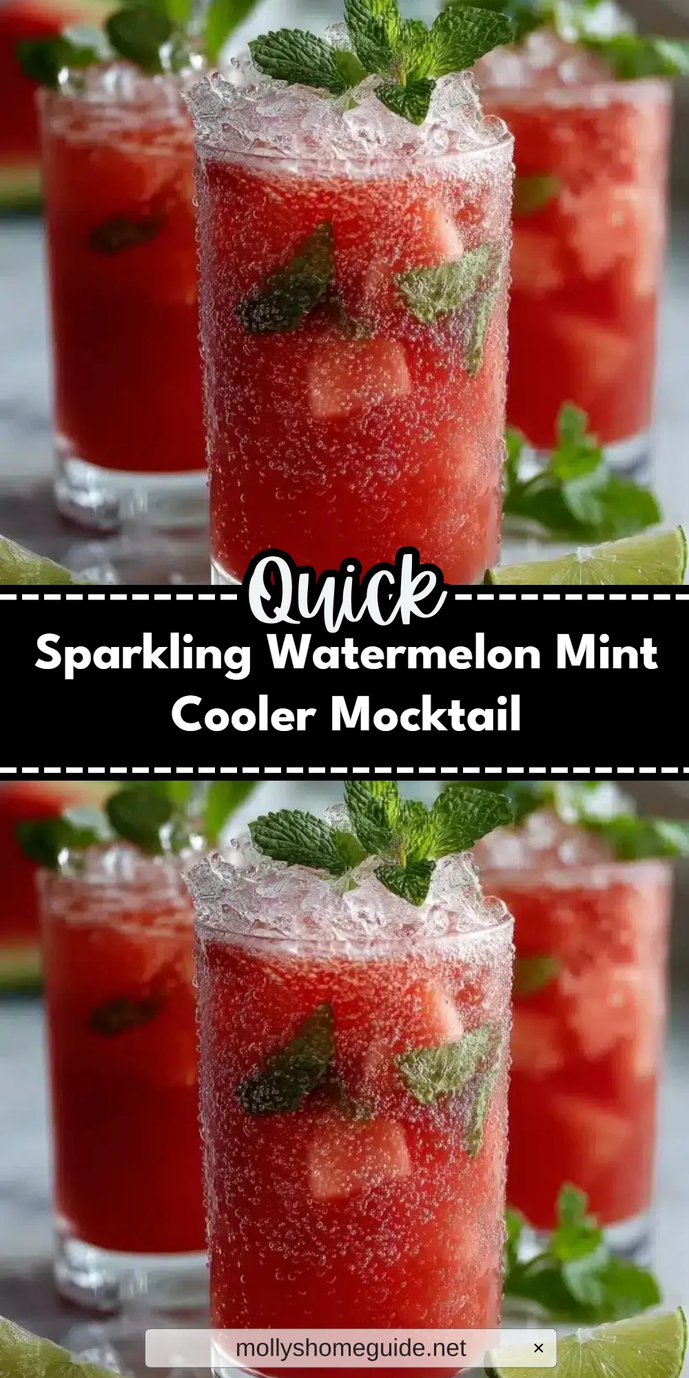 Sparkling Watermelon Mint Cooler Mocktail
