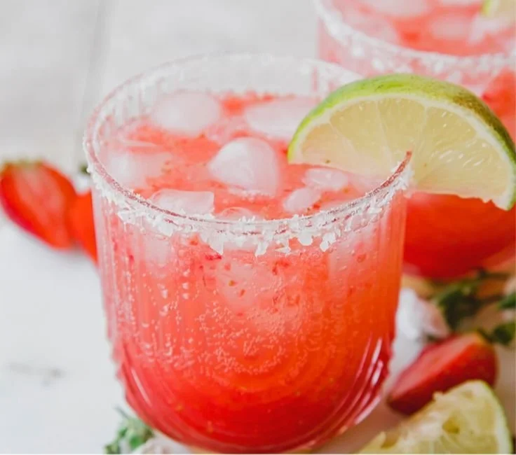 Strawberry Lime Mocktail Margarita
