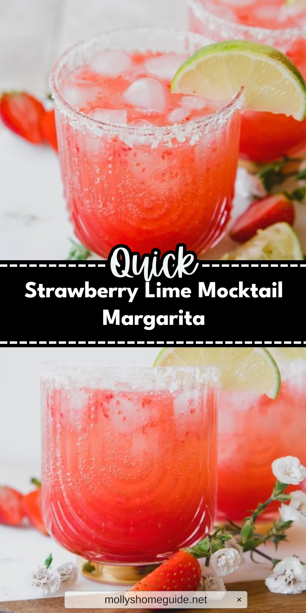 Strawberry Lime Mocktail Margarita