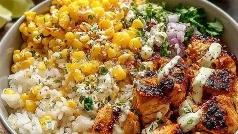 Street Corn Chicken Rice Bowls