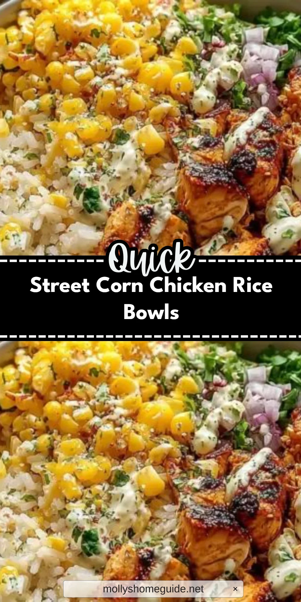 Street Corn Chicken Rice Bowls