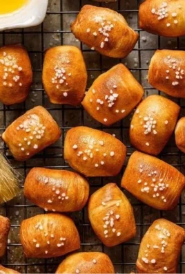 Fluffy air fryer pretzel bites served on a plate
