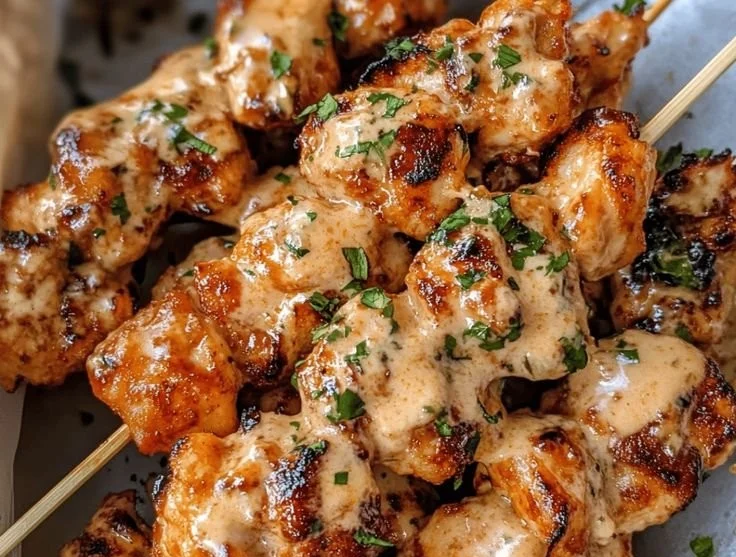 Bang Bang Chicken Skewers