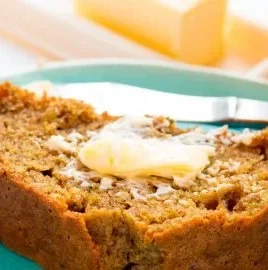 Deliciously moist orange zucchini bread ready to be served and enjoyed.