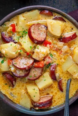 Bowl of spicy and creamy Cajun Potato Soup garnished with green onions