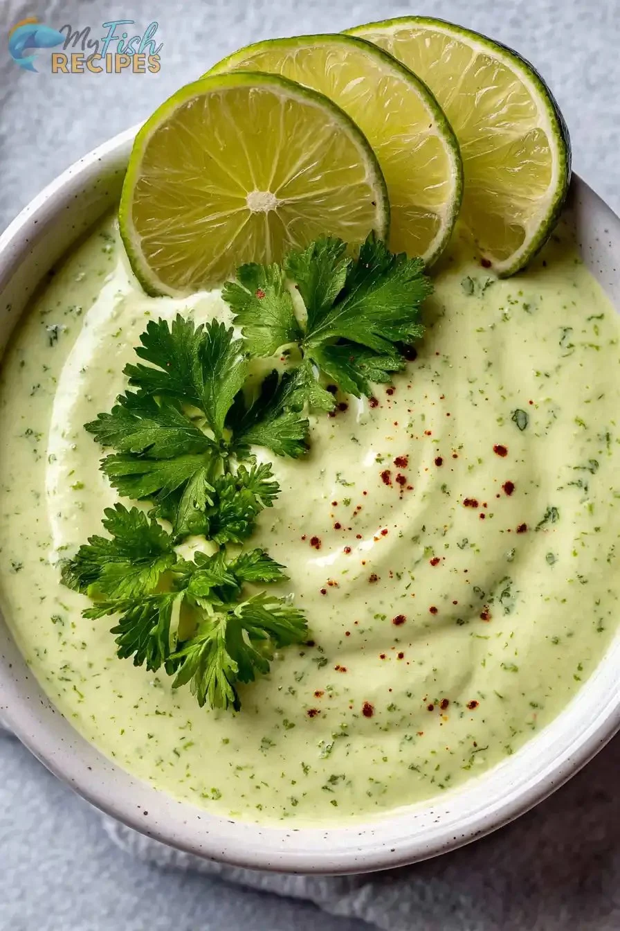 Cilantro Lime Crema: Homemade Fish Taco Sauce