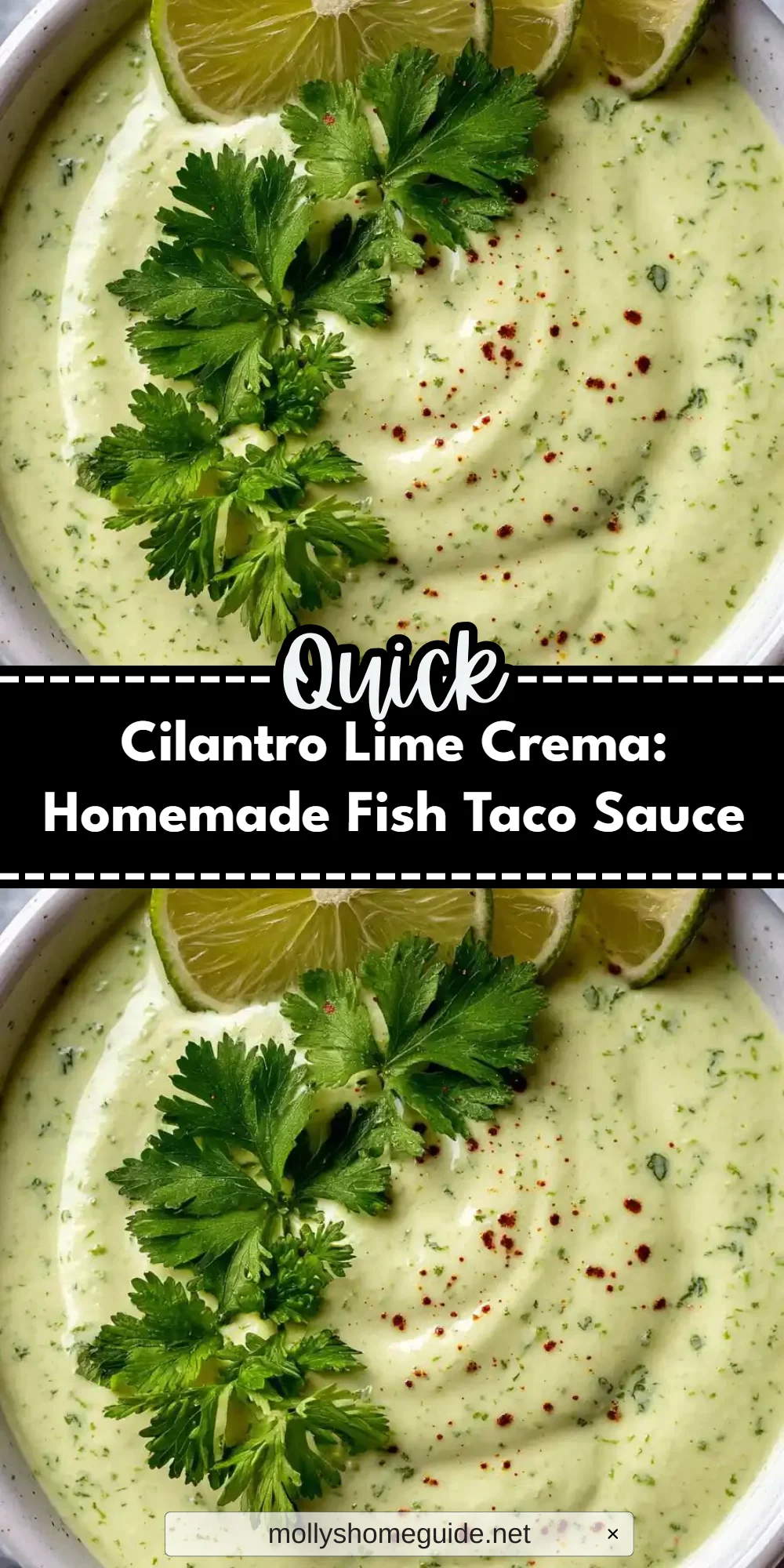 Cilantro Lime Crema: Homemade Fish Taco Sauce