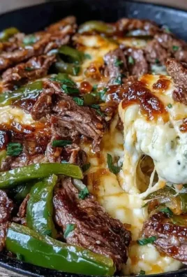 Creamy Keto Philly Cheesesteak Skillet served on a plate