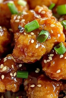 Crispy honey chicken bites served on a plate with dipping sauce