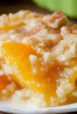 Delightfully simple peach cobbler with juicy peaches and golden crust