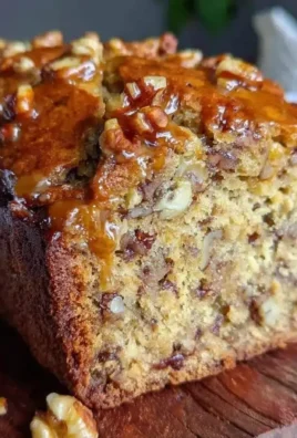 Delicious one-bowl brown butter banana bread topped with walnuts