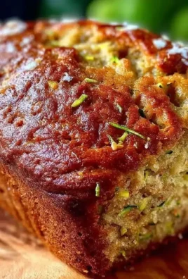 Freshly baked one-bowl zucchini bread on a wooden table