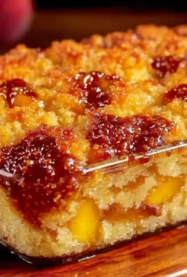 Delicious easy peach cobbler dump cake served in a dish