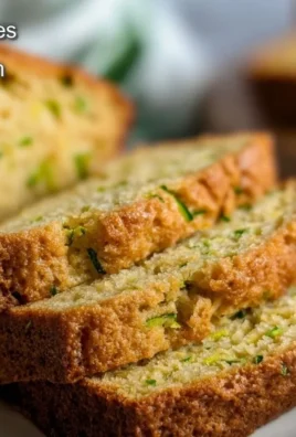 Sliced easy zucchini bread on a wooden table, showcasing its moist texture.