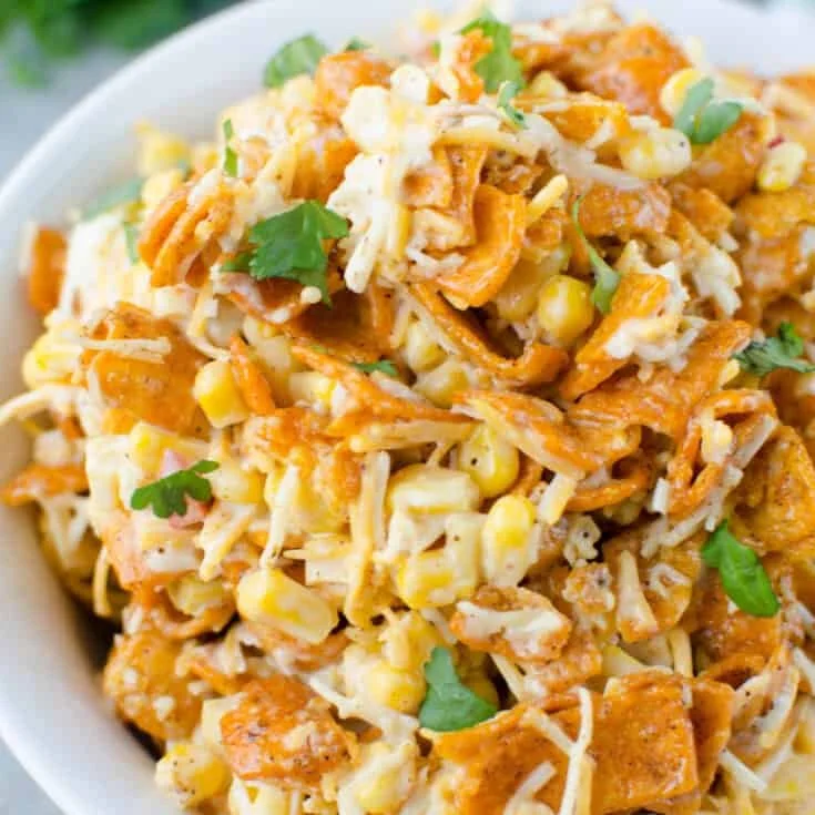 Delicious Fritos Corn Salad with corn, beans, and Fritos chips
