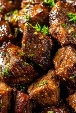 Delicious garlic butter steak bites served on a plate