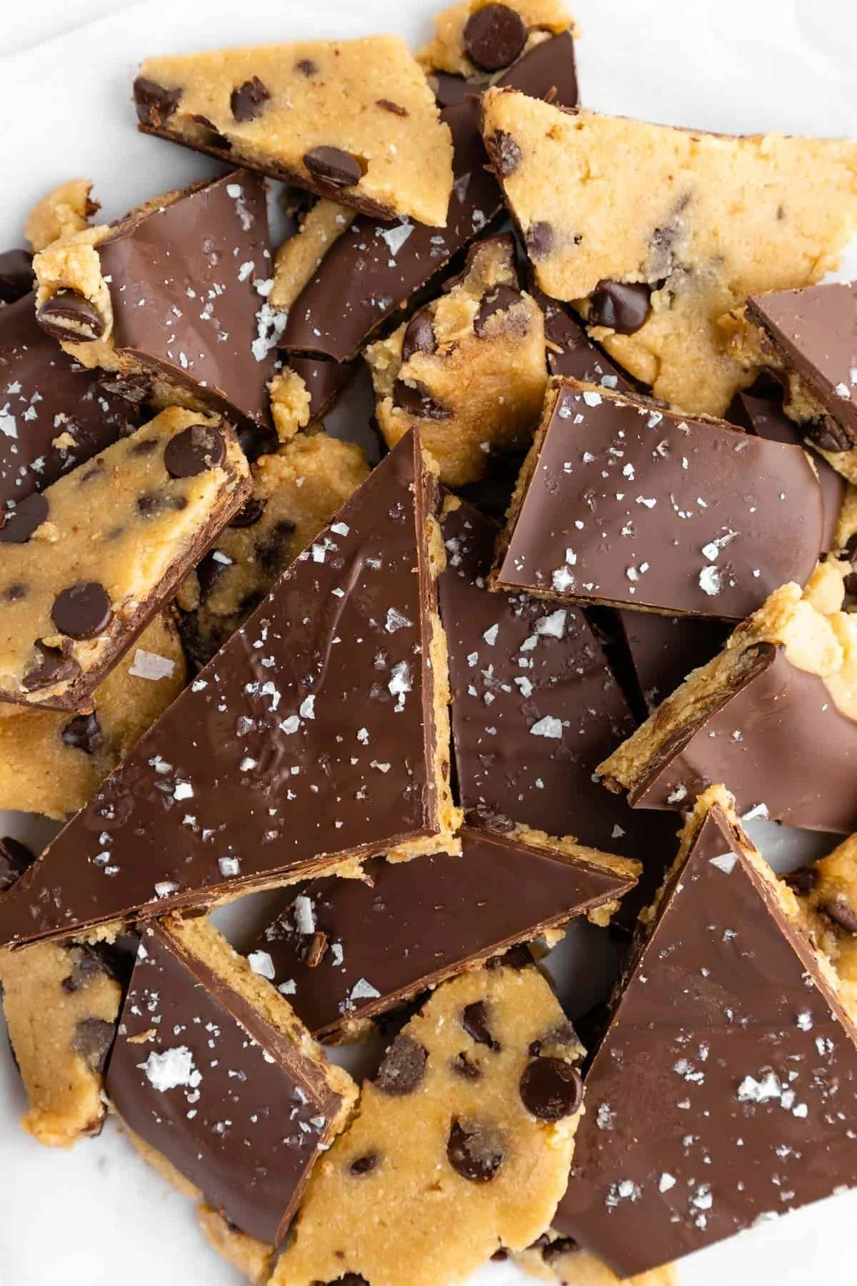 Healthy cookie dough bark made with wholesome ingredients.