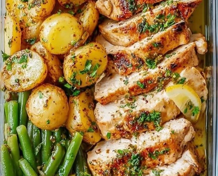 Healthy Lemon Garlic Chicken Meal Prep Bowls