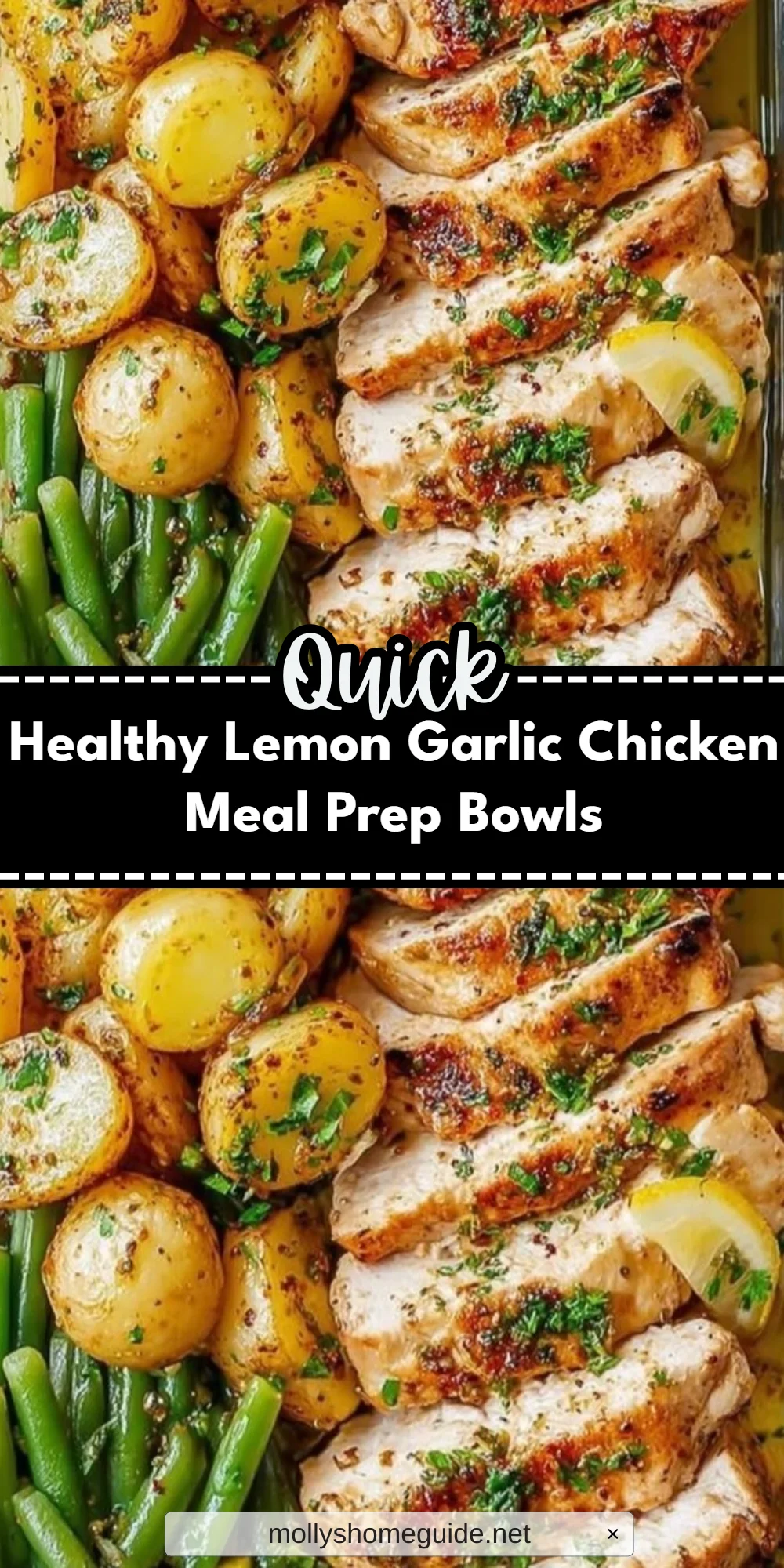 Healthy Lemon Garlic Chicken Meal Prep Bowls
