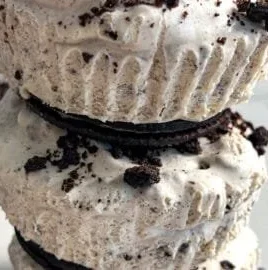 Healthy no-bake Oreo cheesecake bites on a plate ready to serve.