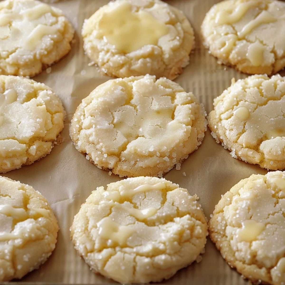 Delicious Kentucky Butter Cake Cookies stacked on a plate.