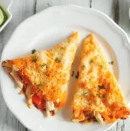 Savory Keto Chicken Quesadilla with cheese and grilled chicken