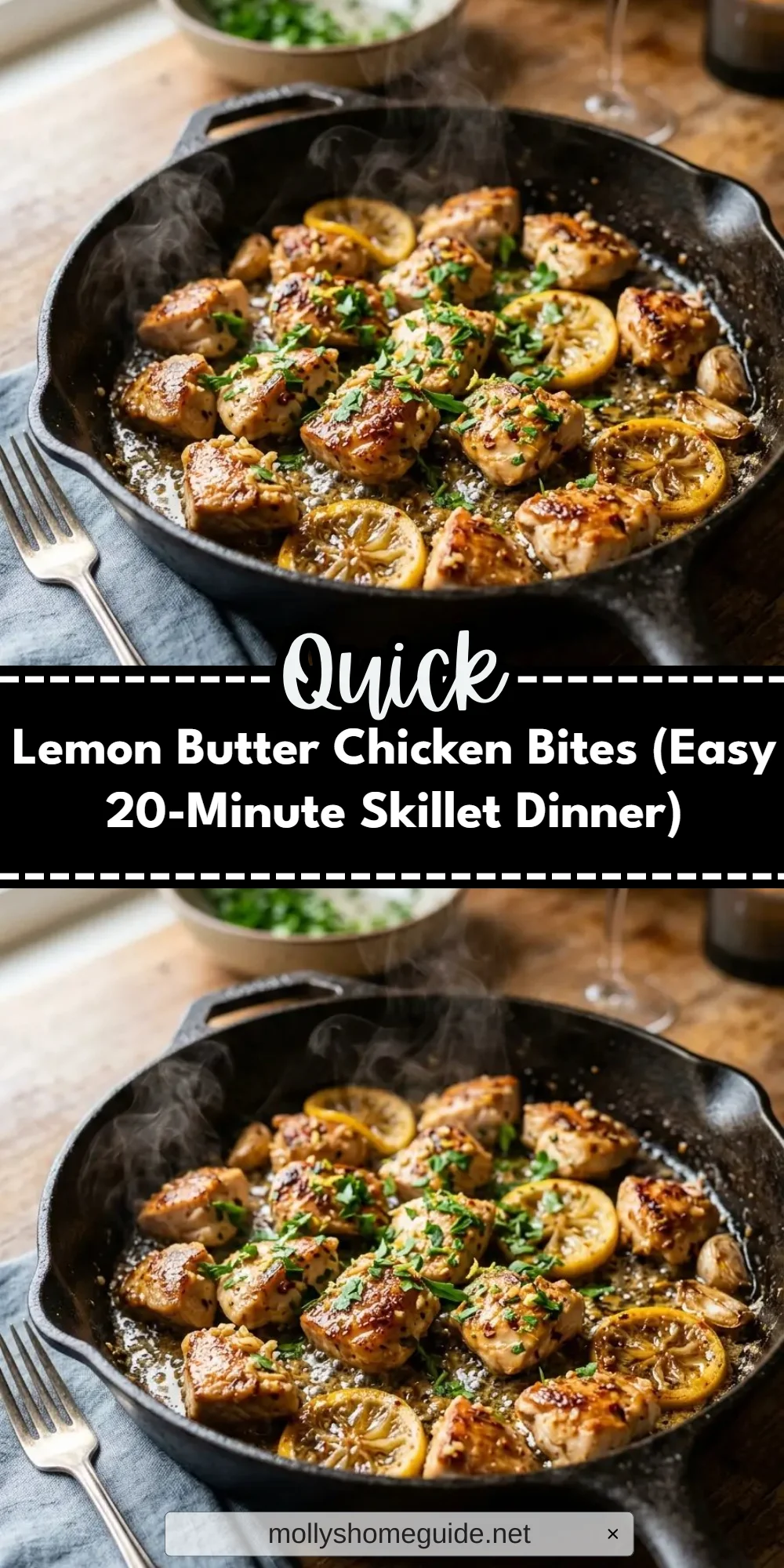 Lemon Butter Chicken Bites (Easy 20-Minute Skillet Dinner)