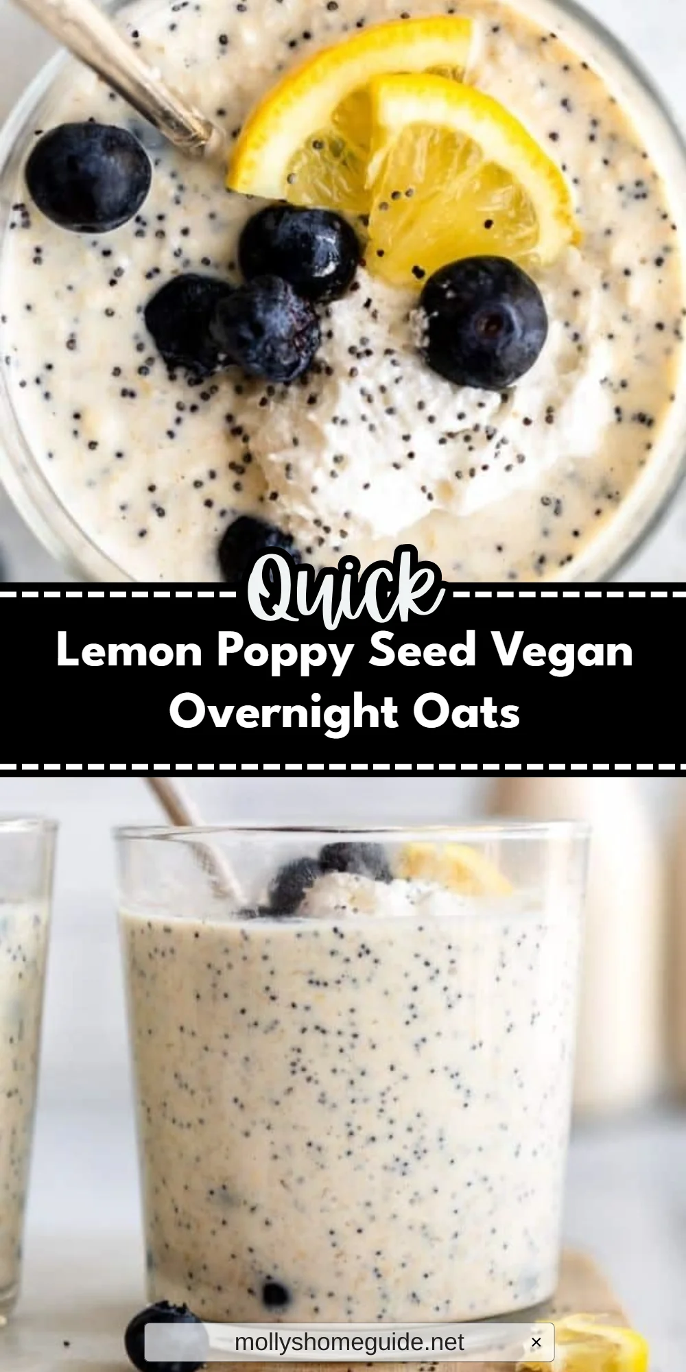 Lemon Poppy Seed Vegan Overnight Oats