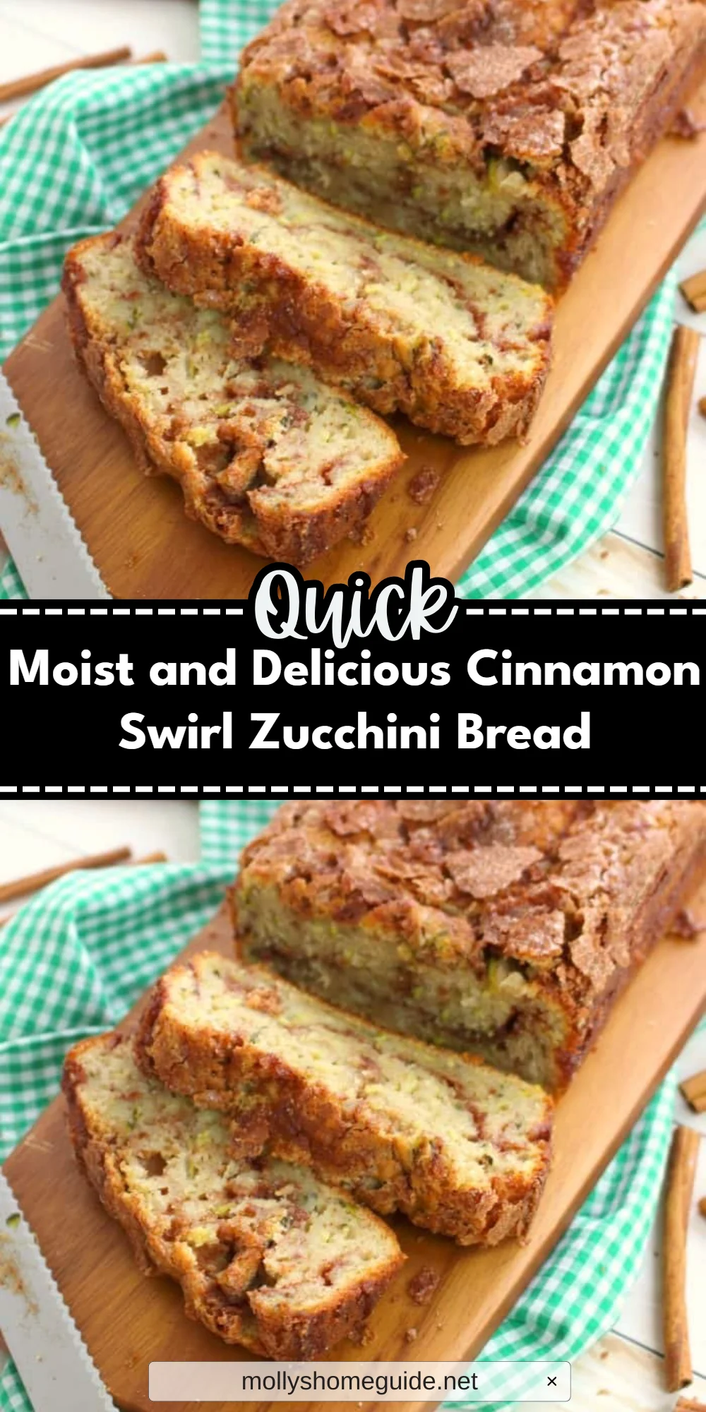 Moist and Delicious Cinnamon Swirl Zucchini Bread