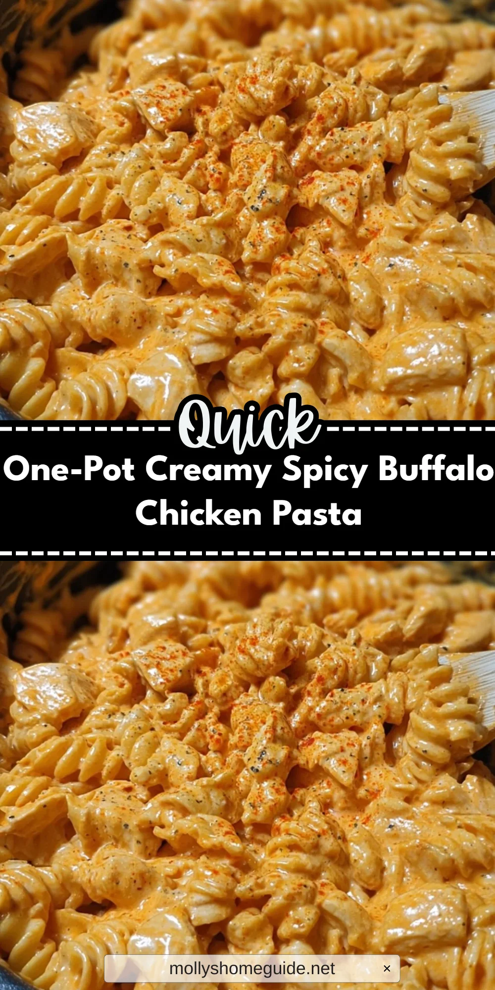 One-Pot Creamy Spicy Buffalo Chicken Pasta