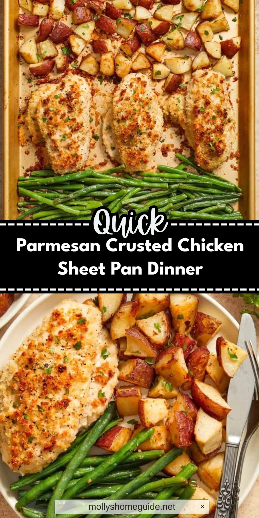 Parmesan Crusted Chicken Sheet Pan Dinner